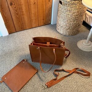 Beis “The Work Tote” in Cognac Croc